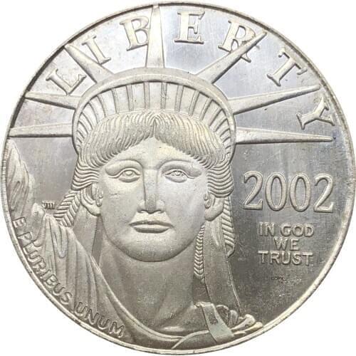 United States America 2002 W In God We Trust Liberty US Coin $100 One Ounce 1 OZ Bullion Silver Plated Copy Commemorative Coins