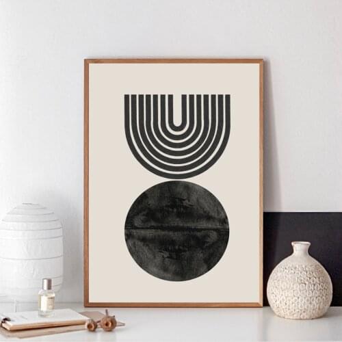 Modern Minimalist Painting Abstract Geometric Circle Poster Boho Wall Art Canvas Print Decor Pictures for Interior Living Room