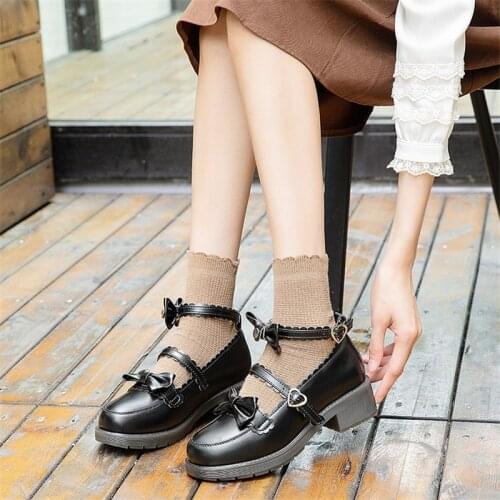 Genuine Leather Lolita Shoes Loli Lovely Sweet New Japanese Jk Uniform Soft Girl Women Dress Shoe Anime Cosplay Harajuku Student
