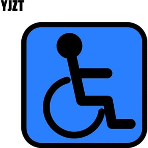 YJZT 13CM*13CM Cartoon handicapped sign Decal PVC Motorcycle Car Sticker 11-00772
