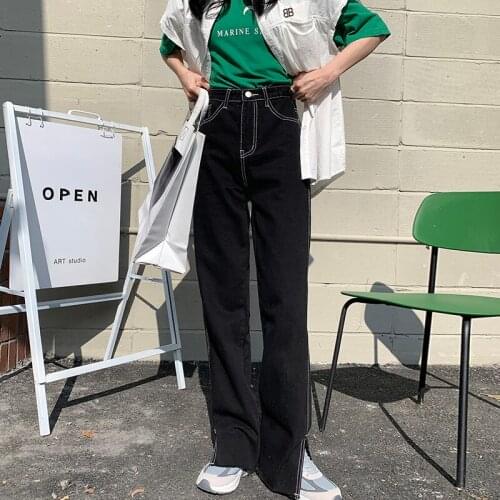 Women Wide Leg Street Style Casual Versatile Denim Ladie long Pants Vintage Jeans Retro Quality girls Fashion able trousers