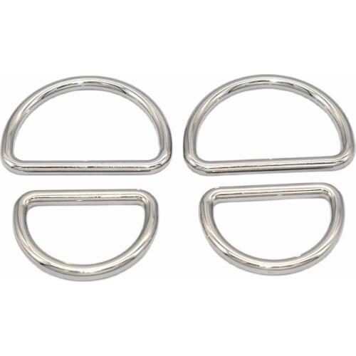1.2''/1.6'Silver D ring Non Welded D Buckles Semicircle Buckles Sliding D Rings Belt Buckles Strap Craft Hardware-2pcs