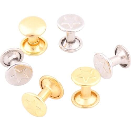 11*9mm Double Cap Rivets Stud Stars For Leather Craft Repairs Studs Punk Spike Bag Shoe Clothes Decoration DIY Accessories