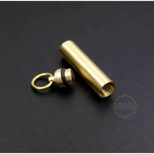 12x56mm raw brass seal EDC medicine box cremation bottle perfume holder ash wish vial pendant charm DIY supplies 1800402