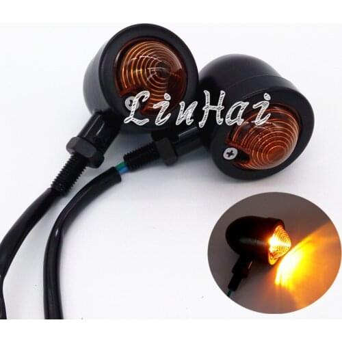 2X Black Bullet Heavy Motorcycle Turn Signals Bulb Indicators Blinkers Lights