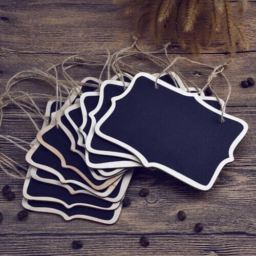 5Pcs Rectangle Heart Shaped Hanging Wooden Blackboard Chalkboard Wordpad Message Board