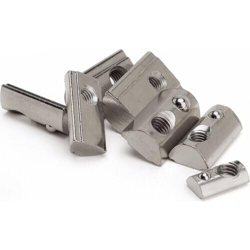 50pcs 100 Pcs Half Round Ball Elasticity Spring Nut for Aluminum Extrusion Profile 2020 3030 4040 4545 CNC M3 M4 M5 M6 M8