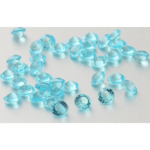 500PCS 8mm Skyblue Wedding Decoration Table Diamond Confetti Scatters Crystals Centerpiece Supplies