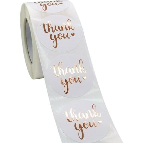 500Pcs/Roll White Round Shape School Teacher Supplies for Candy Gift Box Thanks Sticker Cards Decoration Reward Sticker