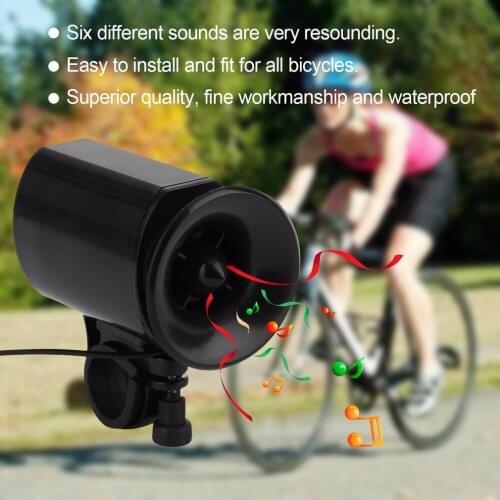 6 Sound Electronic Bike Bell Ring Siren Warning Horn Ultra Loud Voice Speaker Bicycle Accessory Black drop shipping