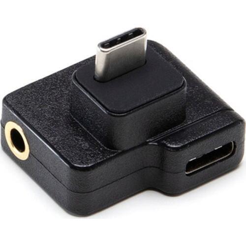 CYNOVA DJI Osmo Action Microphone Adapter 3.5MM Type-C Data Charging Adapter Audio External 3.5MM Mic Mount for Osmo Action