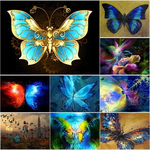 5D DIY Diamond Painting Full Square Round Drill Butterfly Diamond Embroidery Animal Scenery Cross Stitch Crafts Home Decor Gift
