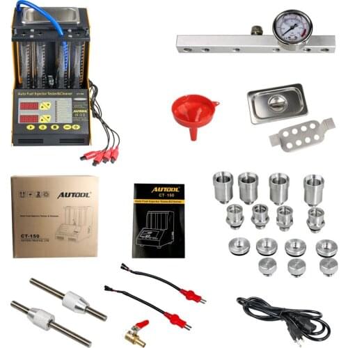 AUTOOL CT150 Automobile Fuel Injector Cleaning Detector Ultrasonic Cleaning Machine 4-cylinder Electric Injection Test Bench