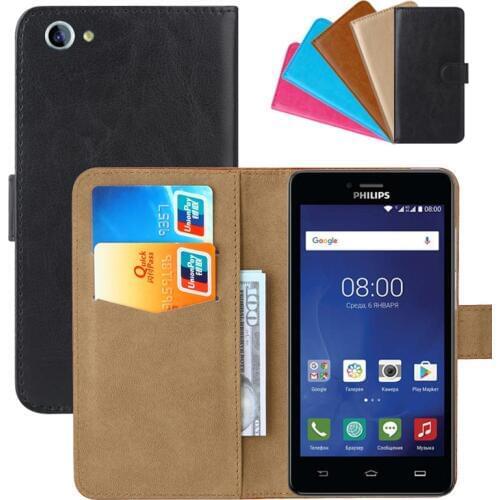Luxury Wallet Case For Philips S326 PU Leather Retro Flip Cover Magnetic Fashion Cases Strap