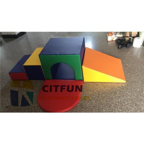 Kids soft play with tunnel indoor equipment for rental , Eco-friendly toddler foam climbing indoor playground CIT-RT007E