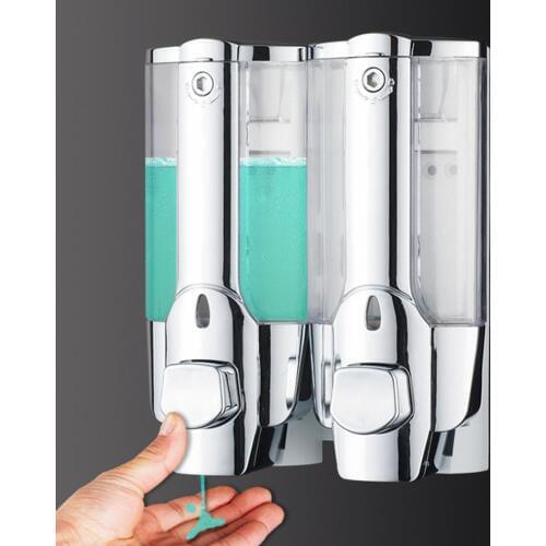 Double-Head Soap Dispenser Bathroom Manual Shampoo Lotion Holder Box Container Bathroom Washroom Accessories