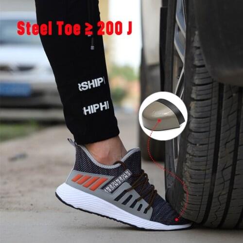 Breathable Steel Toe Safety Shoes Mens Lightweight Puncture Proof Light Sneaker Non-slip Industrial & Construction Work Shoes 48