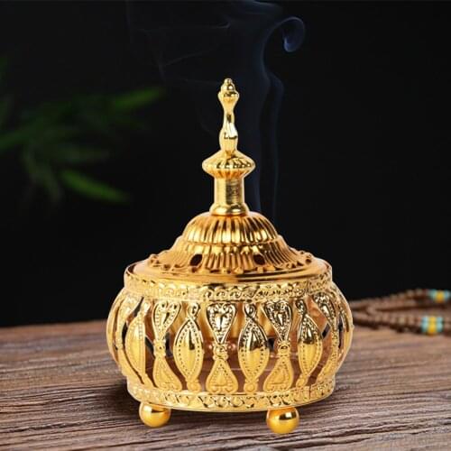 European Style Metal Incense Burner Rod Holder Middle East Sandalwood Incense Burner Carved Design Home Decoration
