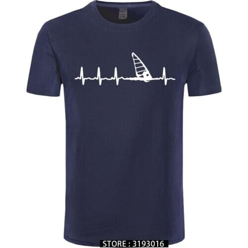 Windsurfing Heartbeat T Stylisches T-Shirt 3D Printed Adult Tee Shirt Big Mens Tees Christmas Day Clothing Shirt