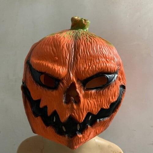 Halloween Latex Mask Scary Pumpkin Cosplay Headgear Devil Ghost Mask Carnival Party Decoration Props Creepy Masquerade Suit