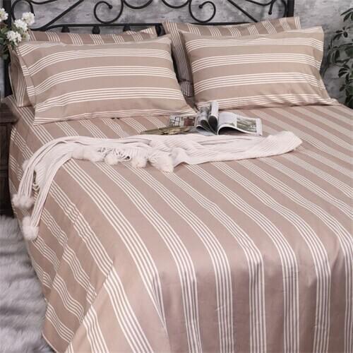 Cotton Bedsheet Thickened Striped Mattress Protector Bed Sheets Decor Hotel Home Textile Bedding Coverlet Flat Sheet Bed Cover