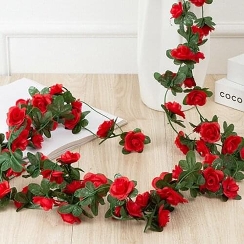 Peony Artificial Roses Flowers Vines Wedding Party Supply 250cm Fake Ivy Rose Peonies Flower Vines For Home Garden Decoration