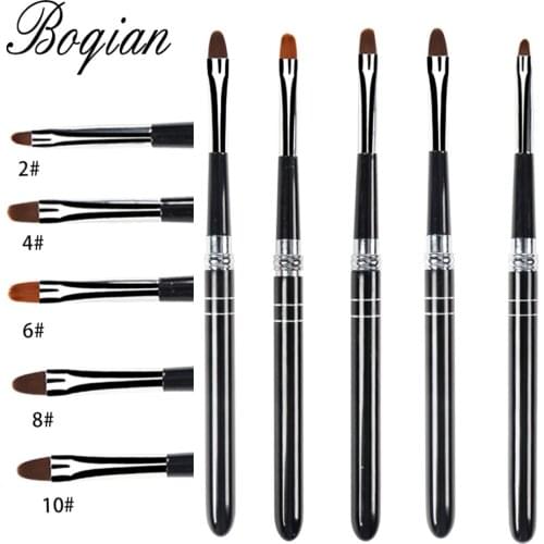 BQAN 2#4#6#8 Gel Brush Oval Nail Brush Hand Draw Tips Drawing Line Painting Pen Tools Manicure Nail Art Brush Decoration
