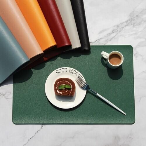 Leather Placemat Tableware Waterproof Anti-Oil InsulateTable Mats Heat-resistant Nonslip Pads Placemats for Dining Table Decor
