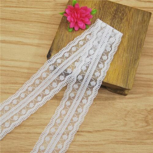 30mm Polyester Lace Trim White Fabric Sewing Accessories Cloth Wedding Dress Decoration Ribbon Craft Supplies 200yards L6113