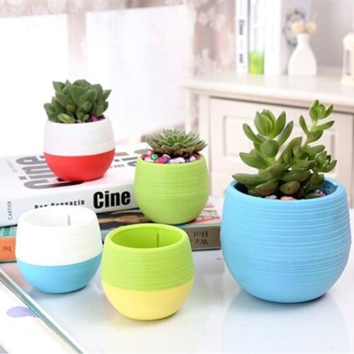Lazy Plastic Round Small Flower Pot Bonsai Planter Indoor Garden Unbreakable Succulents Plant Nursery Pot with Leaking Hole