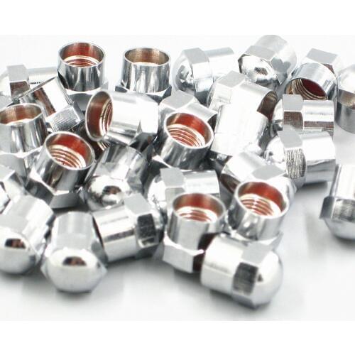 50pcs Metal Chrome Slotted Head tire Valve Stem Caps