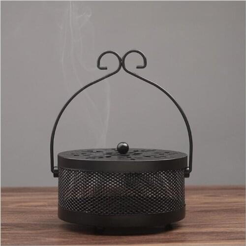 Metal mosquito-repellent incens Basket Iron Flower Vase Rack Multi-use Metal Wall Sundries Holder Wall Shelf Storage Basket