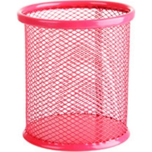 Metal Hollow Pen Pencil Holder Vase Pot Tidy Stationery Storage Desk Container