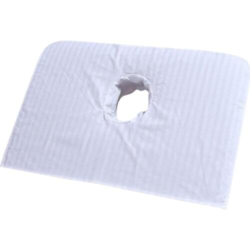 Reusable Short Massage Table Cover Beauty Bed Face Hole Towelling Sheet Satin