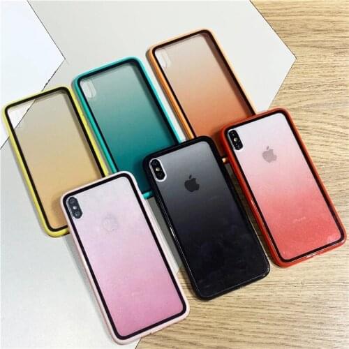 Gradient Soft Silicone Phone Case For iPhone 11 Pro XR Xs Max Color Bumper Protection Cases on 6 6S 7 8 Plus Clean Acrylic Cover