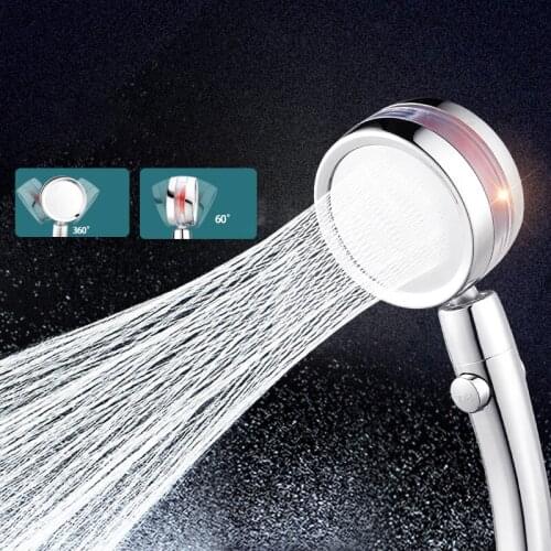 New High Pressure Propeller Shower Head 360° Rotating Shower Head Pressurization Water Saving Spray Shower Head For Bathroom