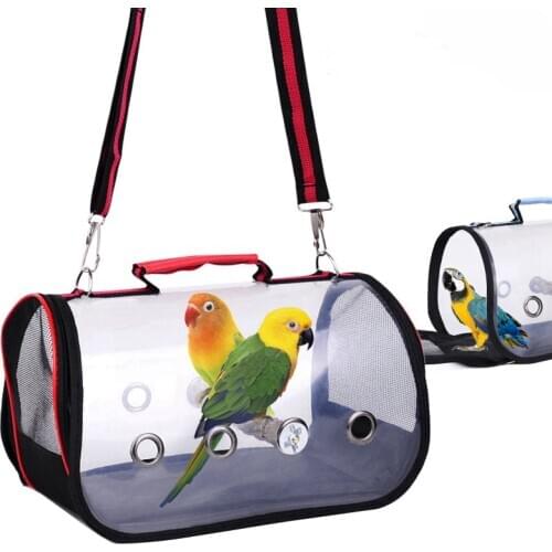New Style Transportation Bird Cage Parrot Pet Backpack PVC Transparent Ornamental one-shoulder Portable Bird Carrier Parrot Cage