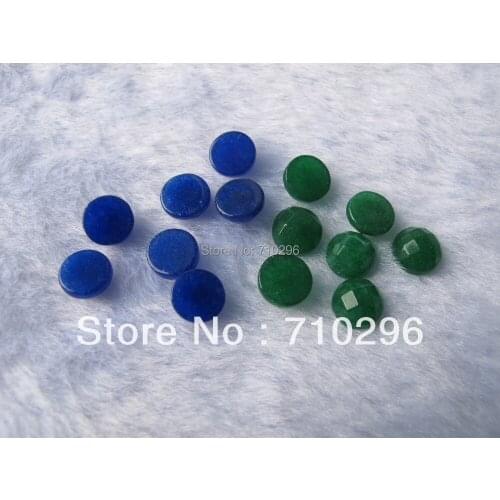 Wholesale lot Green jades Red Jad e Bead Cabochon 8mm facet Round gem stone cabochon fit jewelry ring necklace DIY 10pcs/lot