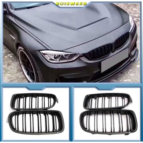 Pair Front Kidney Grilles Grills Gloss black For BMW F30 F31 F35 320i 328i 335i 2012 2013 2014 2015 2016 2017 Car Racing Grills