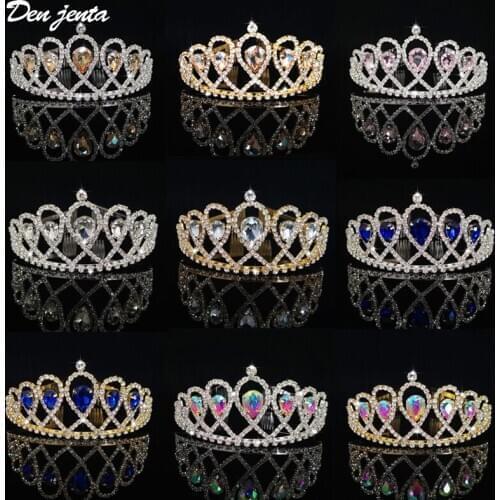 Trendy Crown Bride Headband Bridal Tiaras Baroque Crystal Wedding Hair Accessories Headdress Wedding Tiaras And Crowns For Women