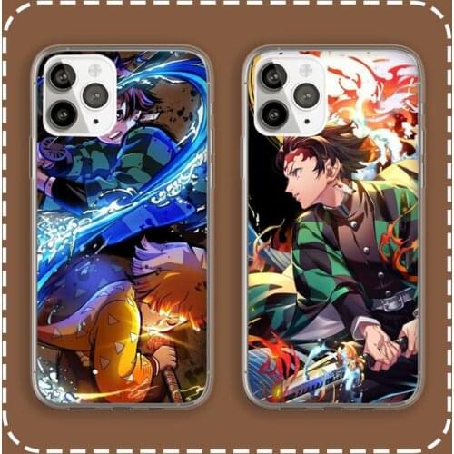 Demon Slayer Phone Case Transparent for iPhone 6 7 8 11 12 s mini pro X XS XR MAX Plus cover funda shell