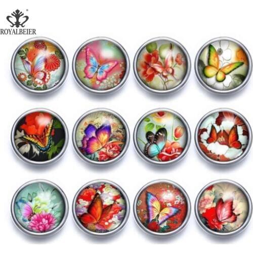 RoyalBeier 12pcs/lot New Arrival Mixed 12mm Snap Button Small Animal Vintage Pattern Wedding Accessories For Snap Jewelry KZ1061