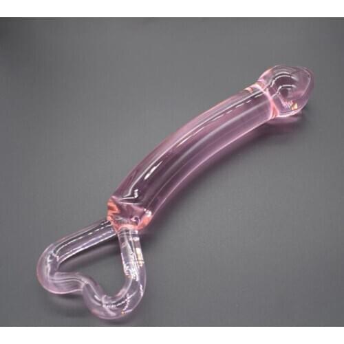 Pink crystal fake dick Erotic and sexual toys Phalluses for anal Transparent glass anal plug clitoral Massage stick Sex shop 18