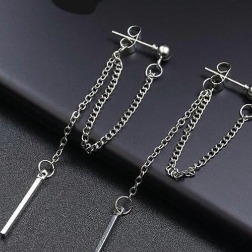 Tassel 1 Word Rear Hanging Earrings 2021 New Hot Sale Fashion Simple Personality Ladies Trend Earrings Jewelry