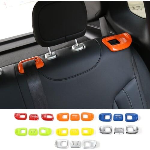 SHINEKA Car Styling Interior Rear Seat Adjustment Decoration Button Bezel Cover Trim Sticker ABS for Jeep Renegade 2016