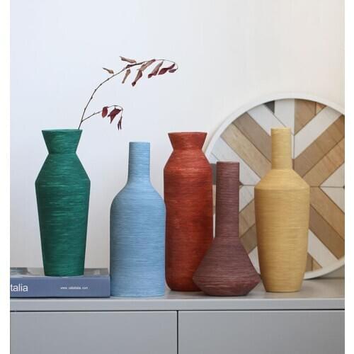 Modern Morandi Ceramic Vase Accessories Home Livingroom Desktop Furnishing Decoration TV Cabinet Dining Table Figurines Crafts