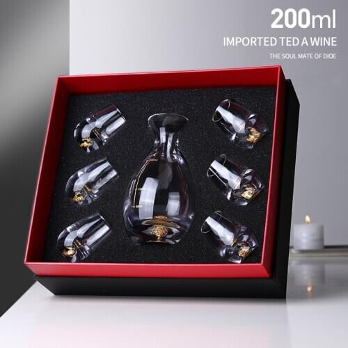 Gold Crystal Glass White Transparent Whiskey Glass Bottle Fashion Birthday Gift Set Design Barek Na Alkohol Drinkware Ec50jj