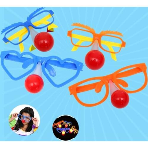 Adult Children Light Glow Clown Nose Glasses Funny Show Props Halloween Masquerade