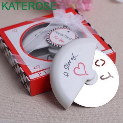 Unique Marriage Gift of A Slice of Love Stainless-Steel Pizza Cutter for wedding and Party Favors to Guests