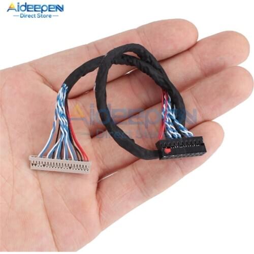 Universal 20Pin DF19-20-D8 1 Channel Signal 8 Bit LCD Screen Driver Board Line LVDS Screen Cable 1mm Pin Pitch 250mm